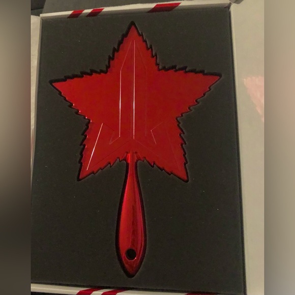 Jeffree Star red chrome leaf hand held mirror NEW in box, w/proof of purchase - Picture 10 of 13